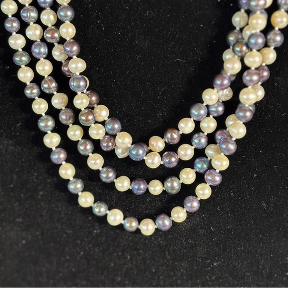 Genuine Natural 6-7mm Multi-color Freshwater Pearl Necklace 72 Circumference. - Picture 5 of 6
